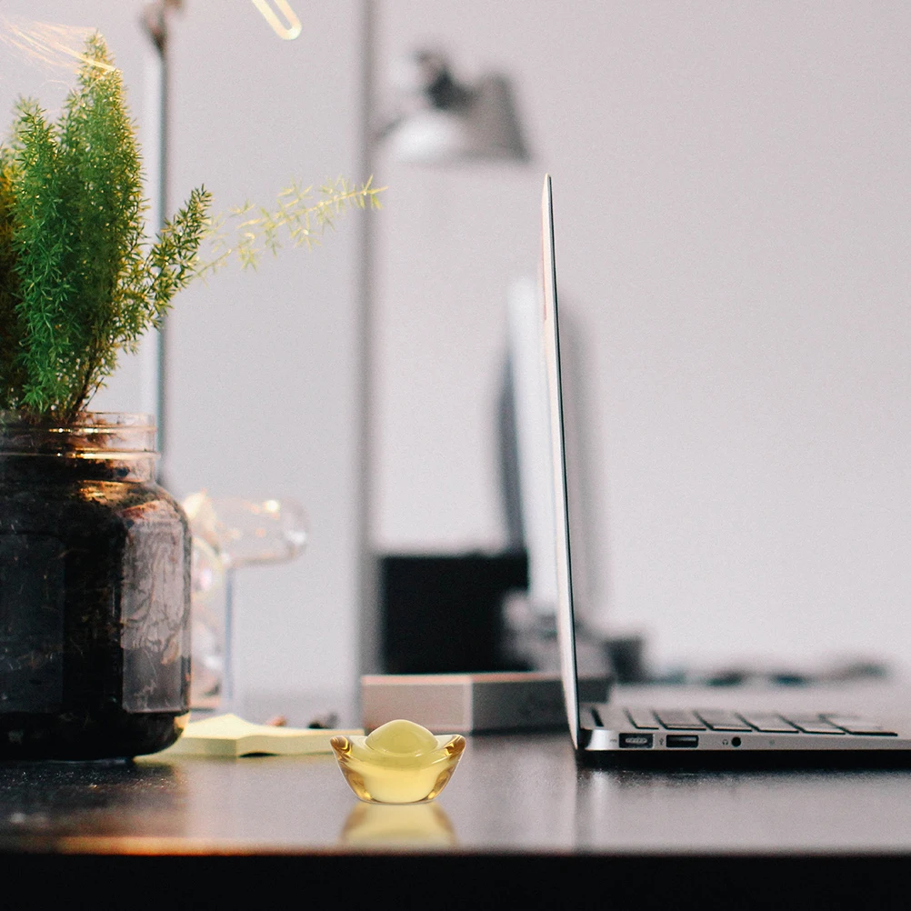 

50Pcs Crystal Gold Ingot Shaped Adornments Exquisite Desktop Decor Creative Home Fengshui Craft Small Ornaments