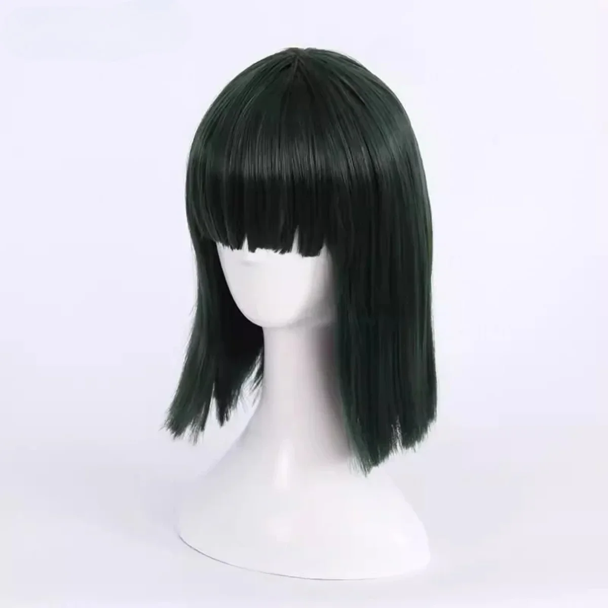 Peruka Anime Cosplay Fubuki Damska Krótkie Włosy Głęboki Zielony Bob Peruki Halloween Party Kostium Świąteczny Festiwal Syntetyczne Peruki