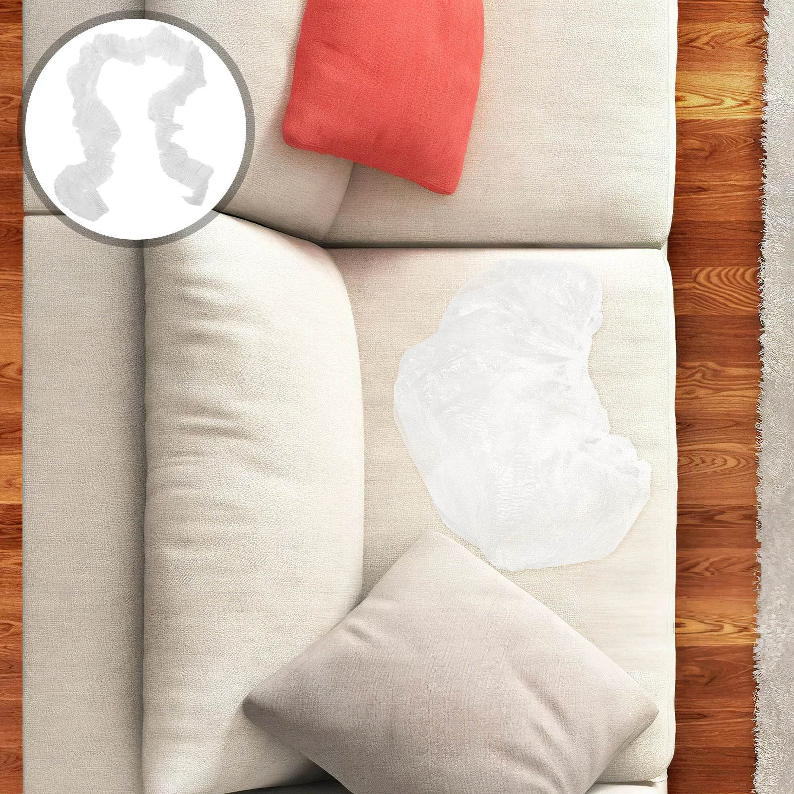 

2Pcs Transparent Sofa Cover Stretchable for 100x90x70cm Couch - Dustproof Full-Wrapped Furniture Protector Universal Elastic