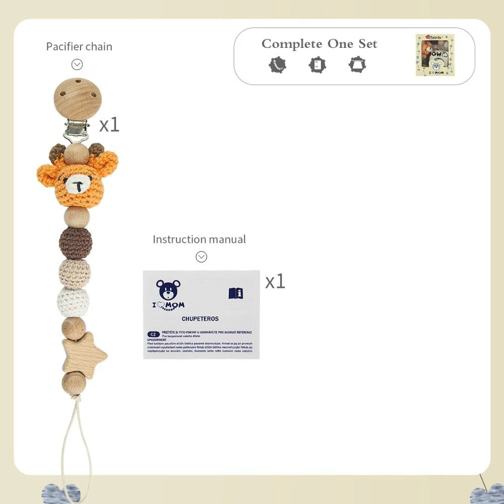 

Держатели-клипсы для сосок, вязаные клипсы-заколки для сосок в виде животных, ремешки-прорезыватели для младенцев, цепочки для детских сосок