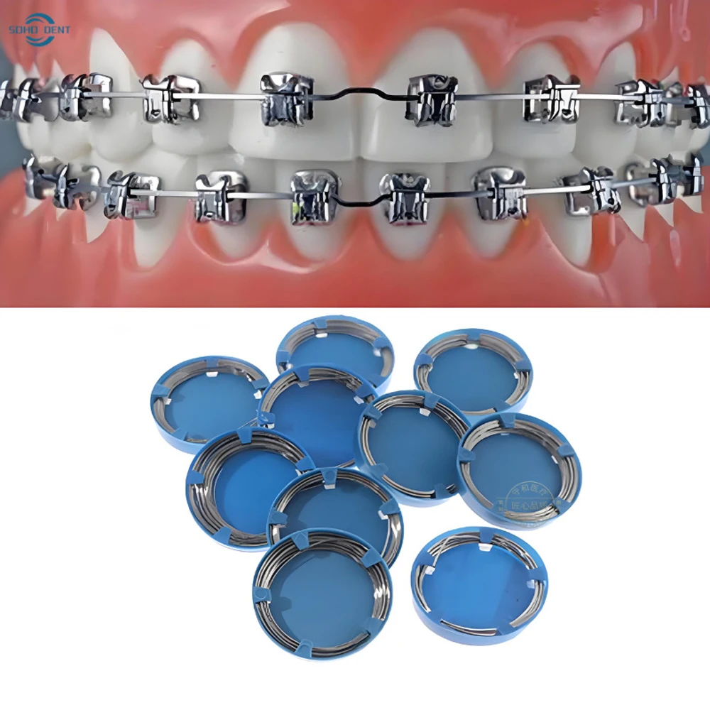 

5 рулонов стоматологической лигатуры, ортодонтическая круглая дуга из нержавеющей стали для брекетов зубов, стоматологических хирургических инструментов