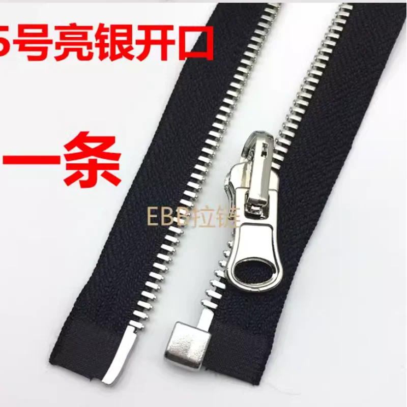 5# gun black white silver double reversible sliders double open ends rotating black zipper for down jacket sewing diy repair2270