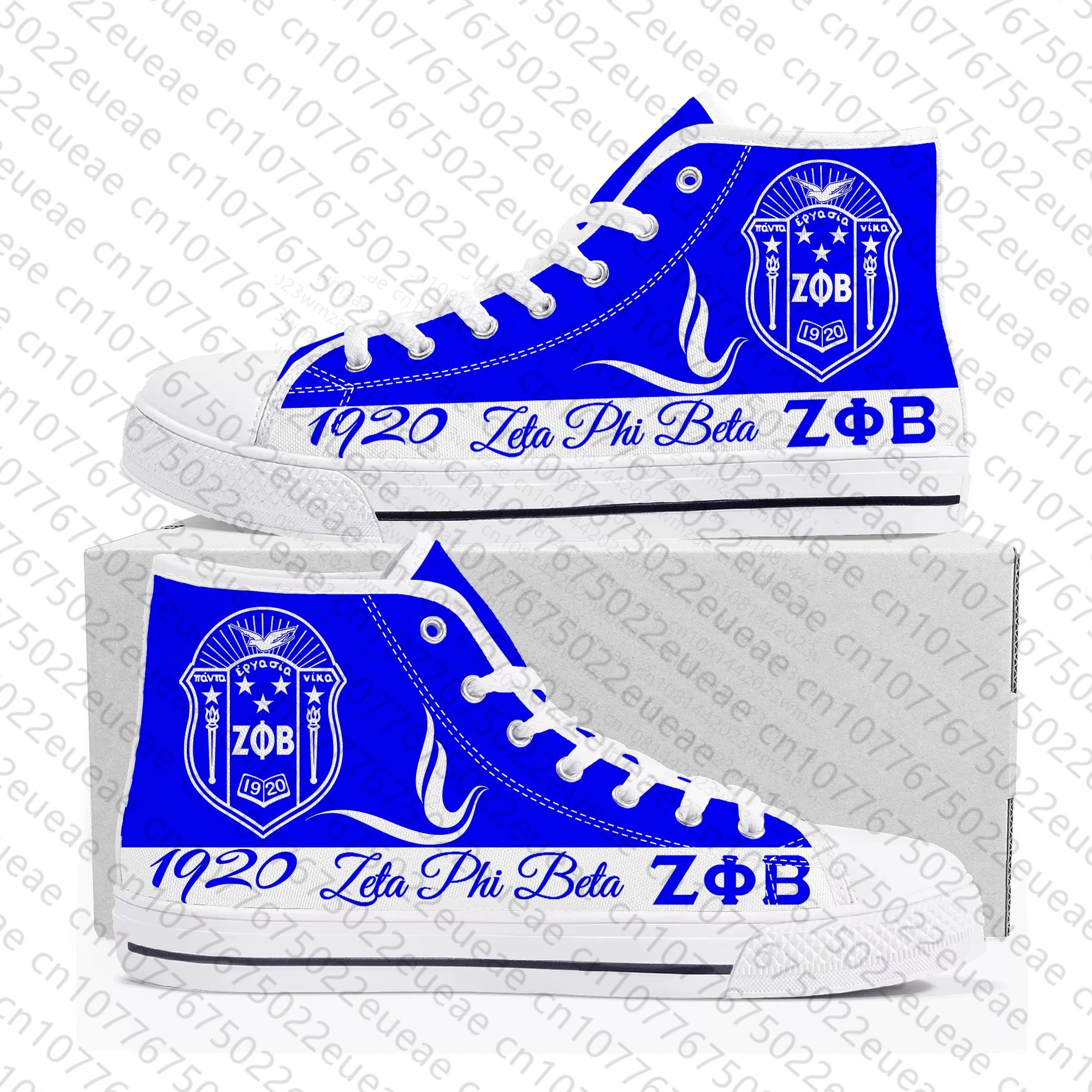 zeta Sorority ZPB 1920 High Top Sneakers phi beta Mens Womens Teenager Canvas Sneaker Casual Custom Made Shoes Customize Shoe