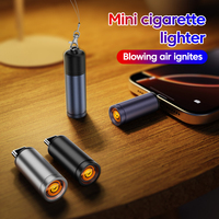 Type C Mini Cigarette Lighter Windproof Cigarette Lighter Outdoor Blowing Cigarette Lighter Adapter USB-C Cigarette Lighter