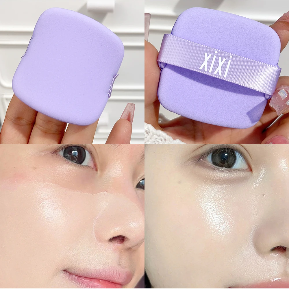 6pcs/set Square Air Cushion Puffs with Box Soft Purple Green Yellow Wet Dry Use Makeup Puff Concealer Foundation Cosmetic Sponge