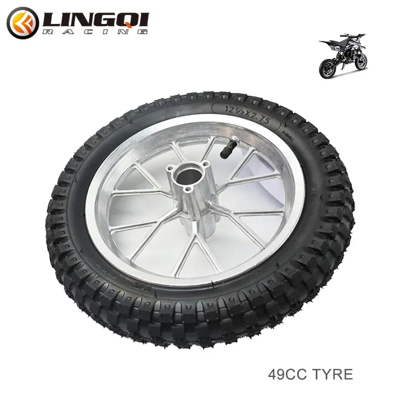 LYNNCHI Motorcycle 12 1/2x2.75 Front And Rear 12 Inch Wheel Rim Hub Pneumatic Tire For 49cc Mini Dirt Bike Scooter E-bike Parts