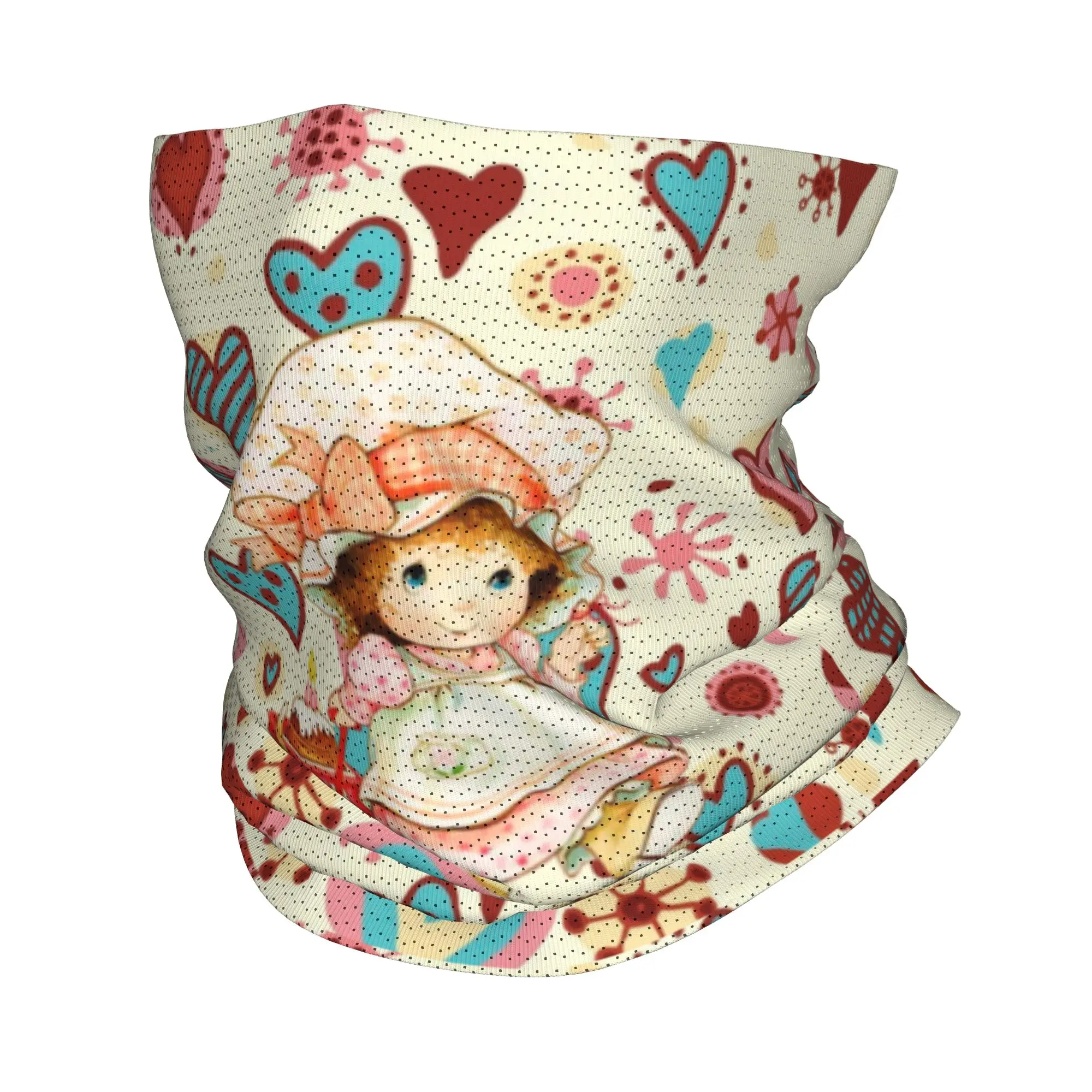 

Custom Cute Sarah Kay Neck Gaiter Women Men Windproof Winter Cartoon Bandana Scarf for Hiking