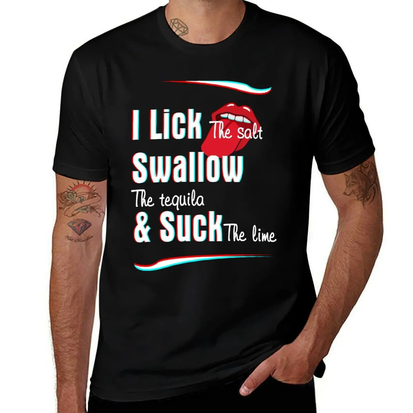 I Lick Salt Swallow Tequila and Suck the Lime T-Shirt Breathable Workout Short Sleeve Top
