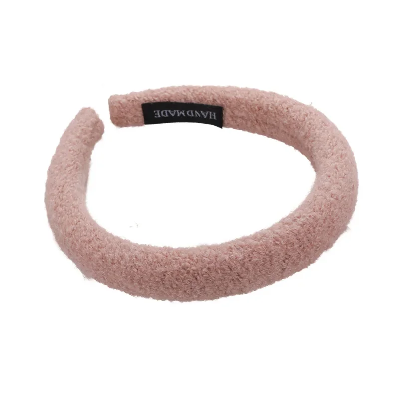 Winter Retro Solid Color Plush Headbands Sponge Wide Hair Band For Women Girl Simple Elegant Hair Hoop Fashion Hair Accessories