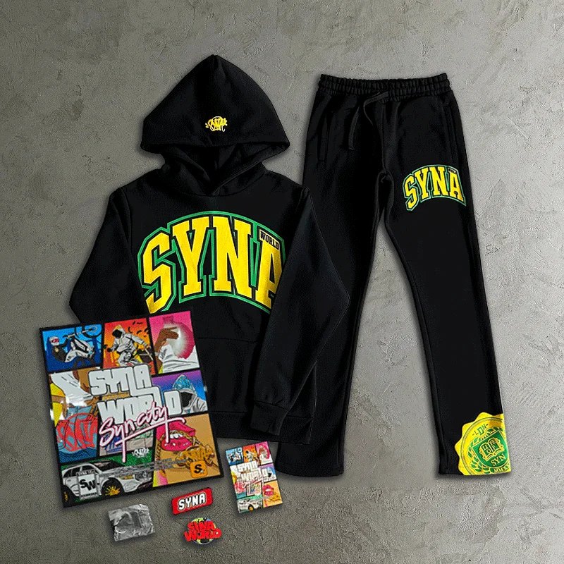 

Британский модный уличный стиль Sy-world Спортивный костюм y2k Harajuku Хип-хоп Мужская/Женская повседневная спортивная одежда Толстовки/Длинные брюки ХЛОПК