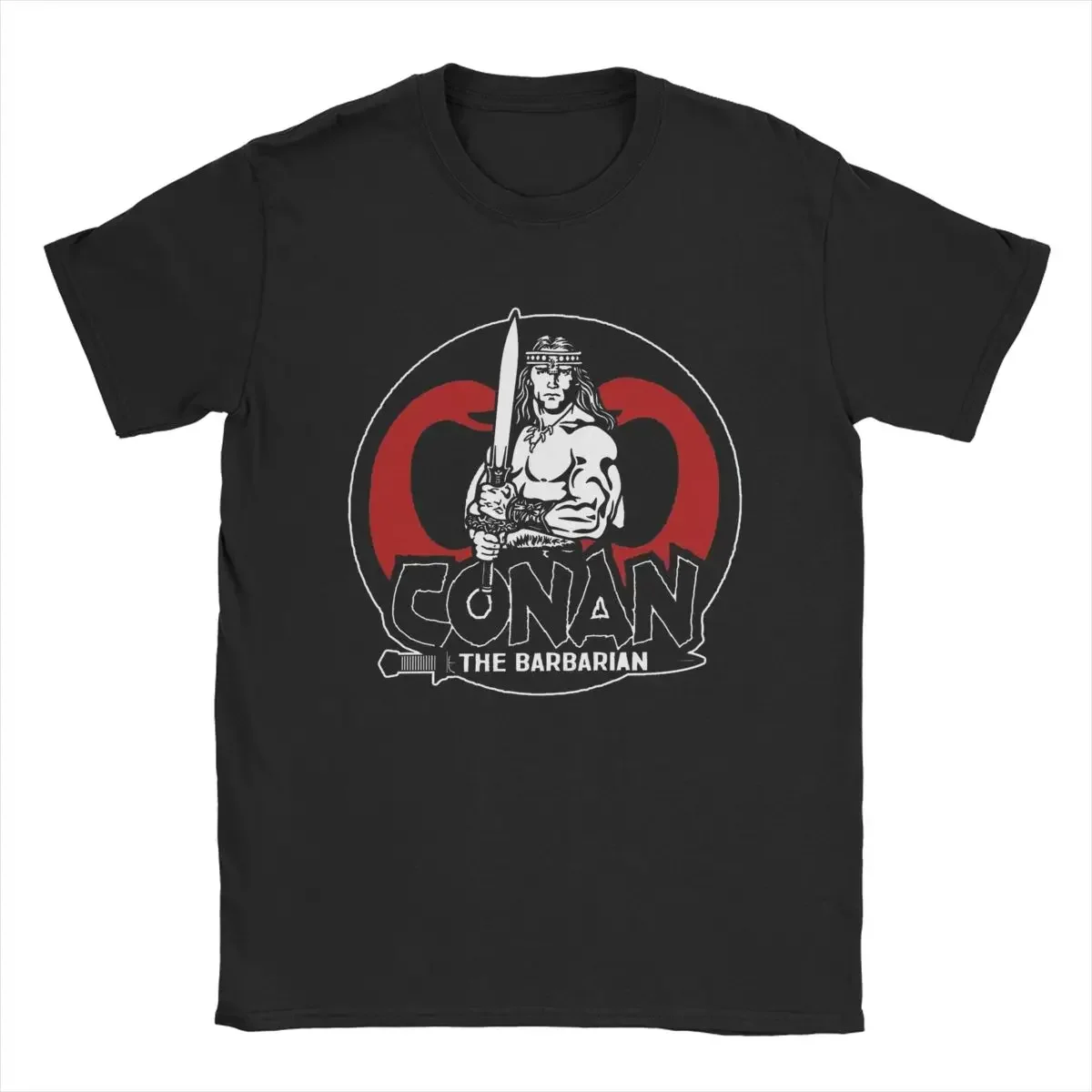 Conan The Barbarian T Shirt Men's 100% Cotton Funny T-Shirts Crewneck Tee Shirt Short Sleeve Clothing Big Size