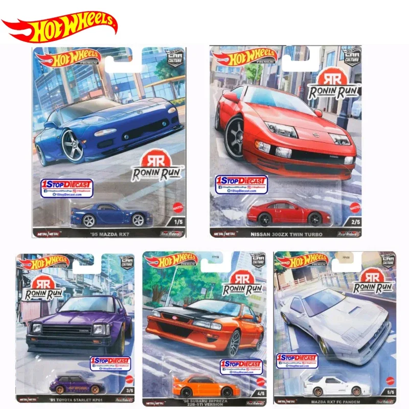 Hotwheels Premium Car Culture Ronin Run Carro 1:64 Diecast Mazda RX7 Toyota Starlet Subaru Collection juguetes para niños