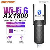 Comfast 1800Mbps WiFi6 USB3.0 Adapter Driver Free 802.11AX Dual Band 2.4G/5GHz Wireless WiFi Dongle Network Card For Win10/11 PC