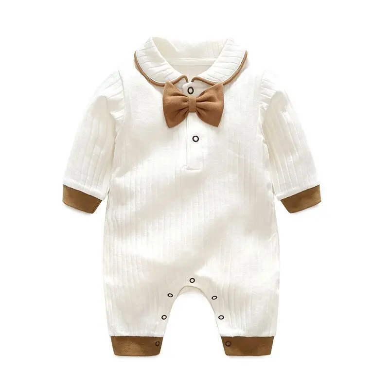 Good Quality Baby Autumn and Winter Jumpsuit Cute Bow Tie 0-18 Months Baby Boy Clothes Newborn Baby Clothes Baby Costume