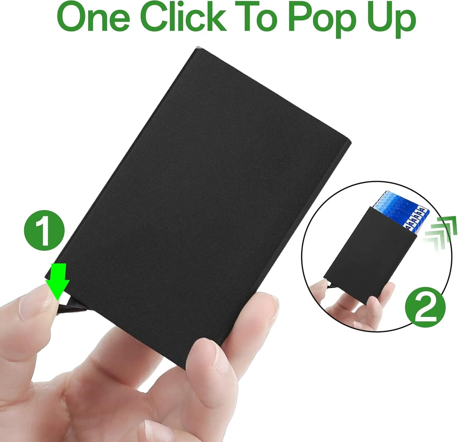 Black Credit Card Holder Pop Up Wallet Slim Anti RFID Mini Flower Wallet Card Minimalist Protective Case Hold 6 Cards Gift