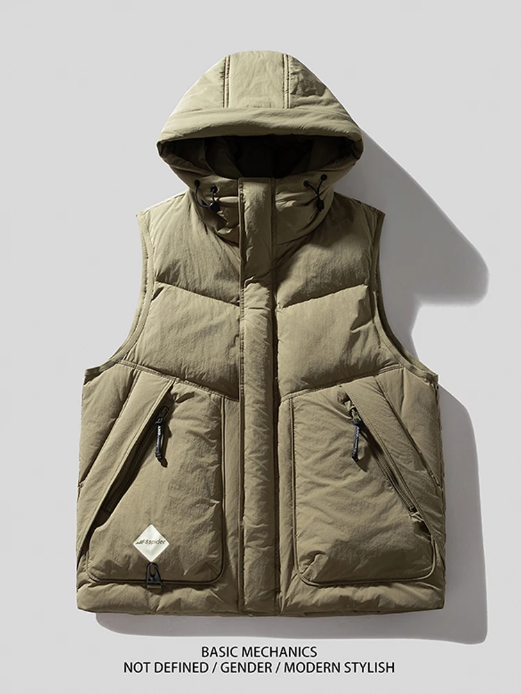 American Retro Workwear down Vest Men's Outerwear Couple's Women's Sle Vest Versatile Winter Thi Casual Jaet