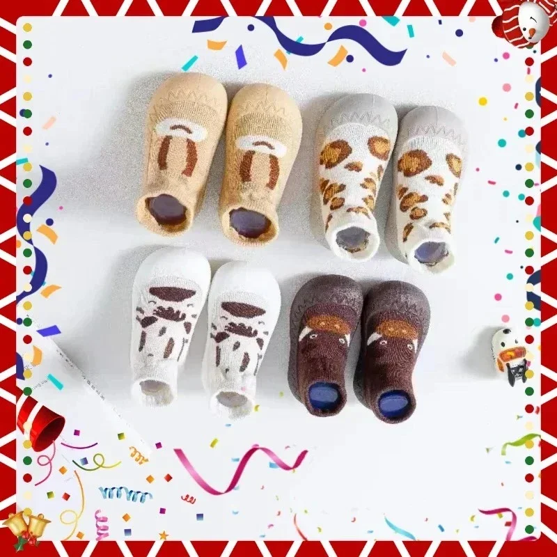 Детская напольная обувь в классическом стиле, носки, нескользящая обувь для новорожденных, детские носки, обувь для девочек, домашняя обувь для мальчиков