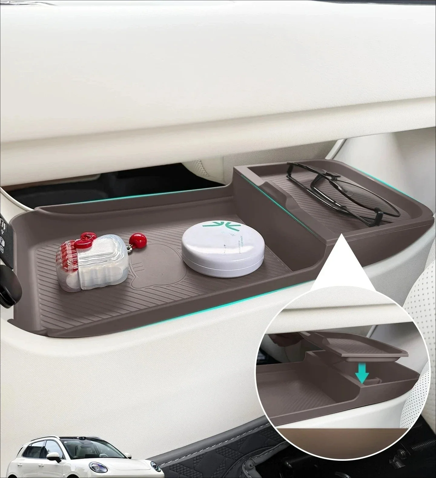 For GWM ORA 5 2026 Center Console Lower Divided Storage Box Upgraded Armrest Organizer Car Interior Accessories