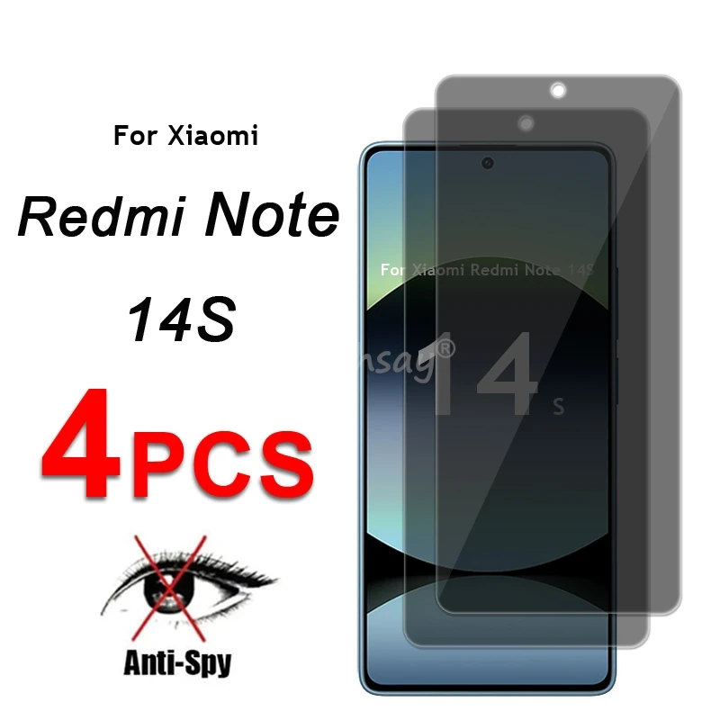 

Privacy Screen Glass For Xiaomi Redmi Note 14S Glass Anti-Spy Protector Screen Film Redmi Note 14S Tempered Glass Redmi Note 14S