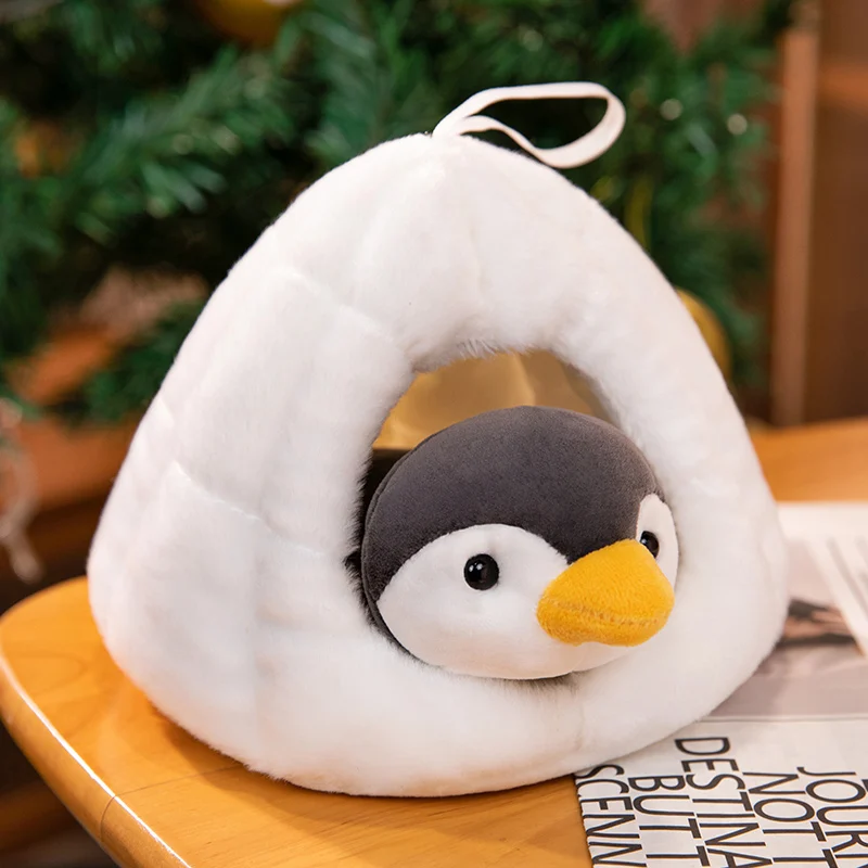 Cute Little Animal Nest Plush Toy Polar Bear Penguin Whale In The White Snow Nest Animals Connect The Nest Fun Plush Toy