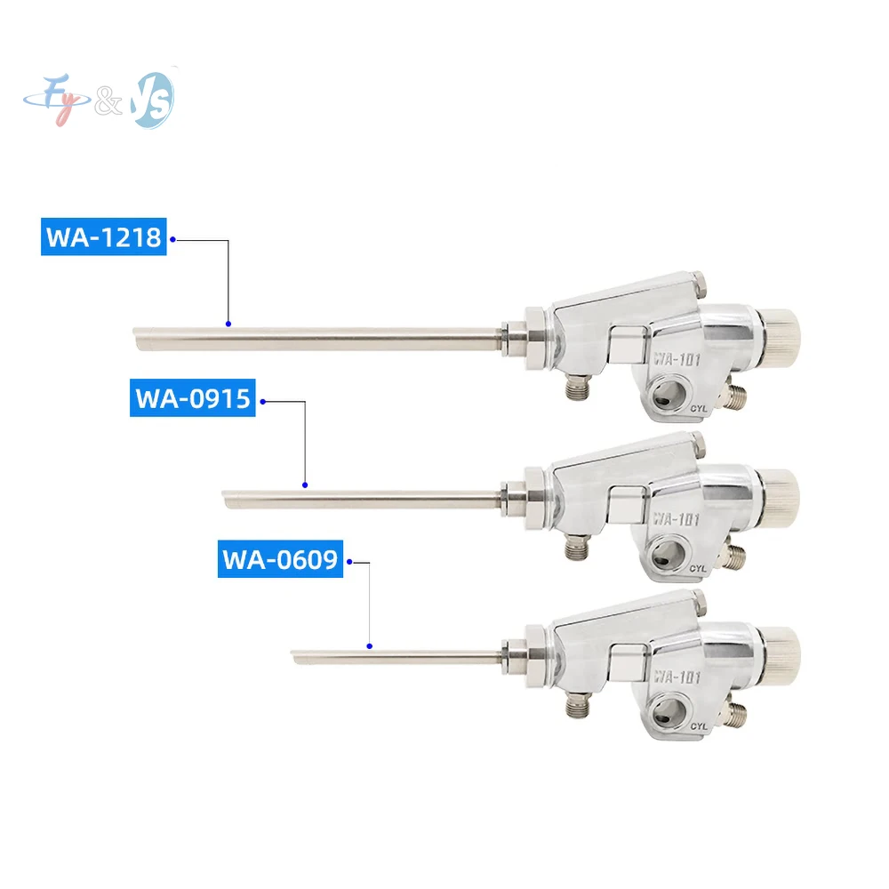 WA-101-0609/0915/1218 Long Nozzle Automatic Spray Gun, 100-500mm Extended Pneumatic Paint Gun for Inner Wall Pipe