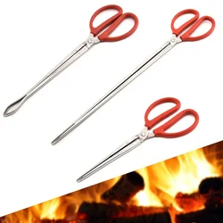 Durable Seafood Hand Tool Stable Multifunction Stainless Steel Crab Tongs Eels Clip Long Handle Kitchen Anti Slip