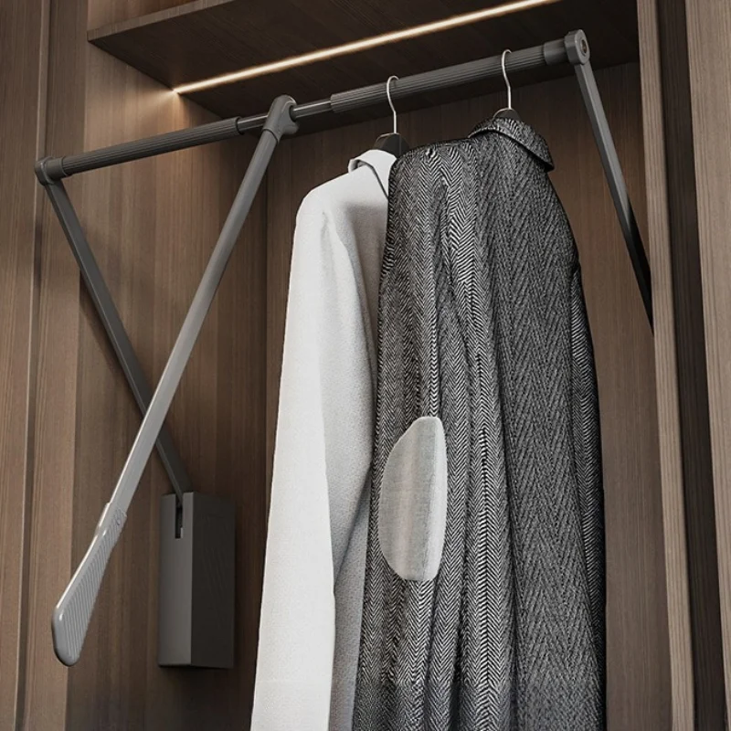 Aluminum Alloy Hangers Simplicity Elegance Pull Down Racks Portable Clothing Wardrobe Hanger Bedroom Large Capacity Home Storage