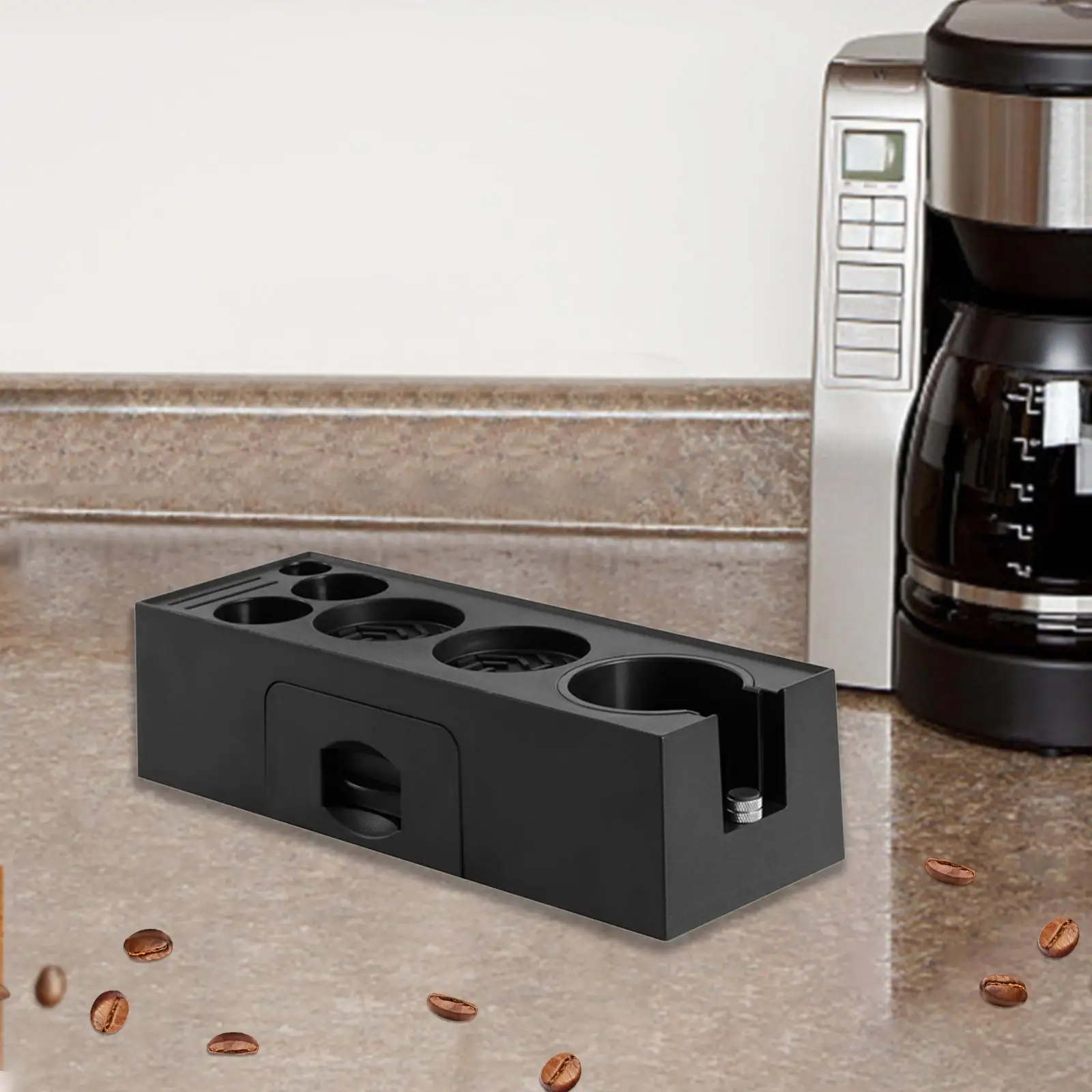 Coffee Tamping,Espresso Tamping Station,Drawer Tool,Coffee Tamper Stand and Portafilter Holder for Kitchen Counter