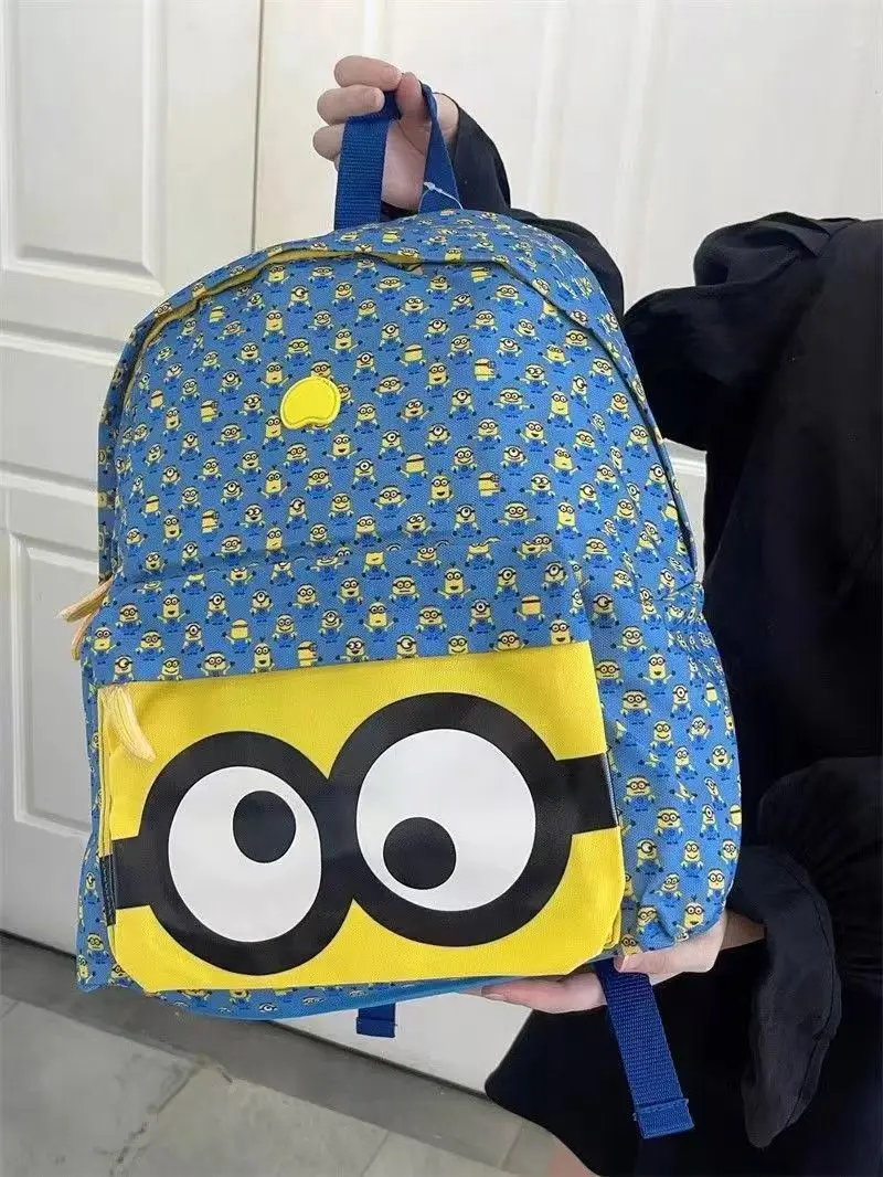 Minions Cartoon Cute Ultra Light Children\'s School Bag Creative Anime Peripheral Kawaii Casual Kindergarten Backpack Wholesale