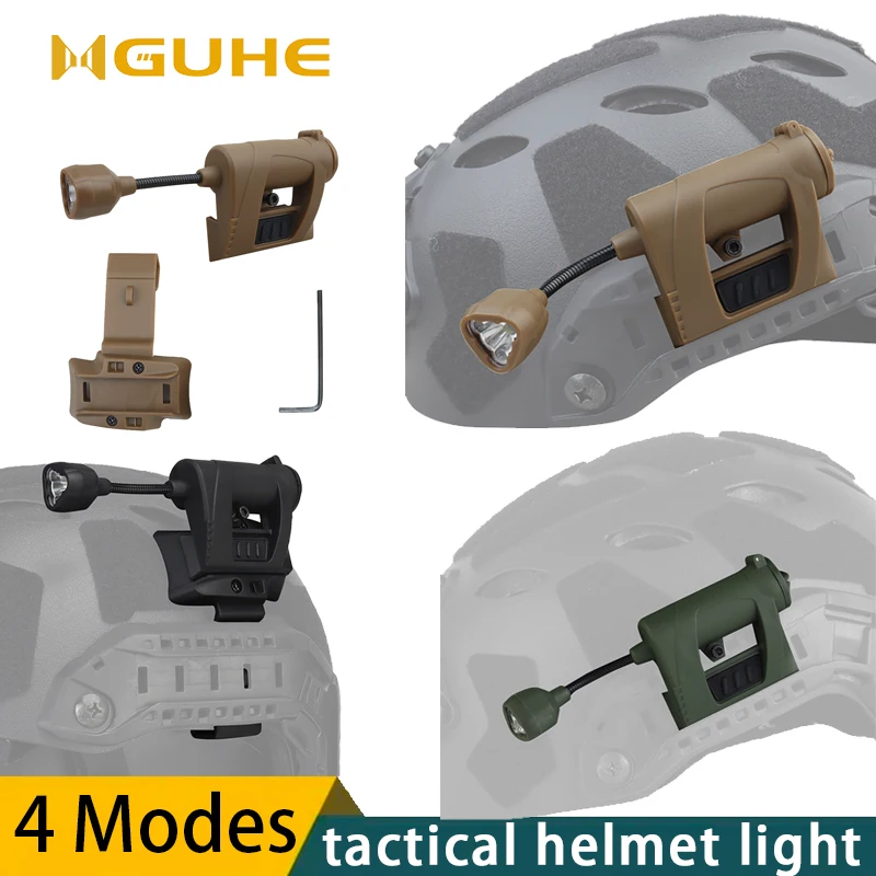 Tactical Helmet Light, 4 Modes LED Flashlight, Outdoor Night Lighting For Laser Hunting Cycling Fishing Helmet Lamp