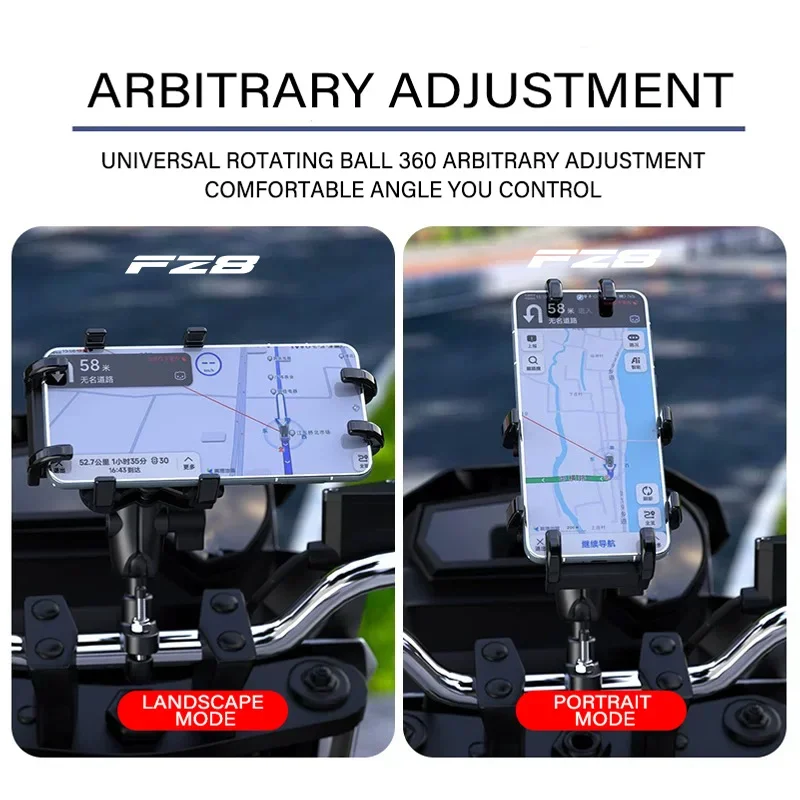 Suporte de navegação de liga de absorção de choque para telefone de motocicleta GPS para YAMAHA FZ1 FZ6 FZ8 FAZER FZ 1 6 8 FZ6N FZ6R motocicleta