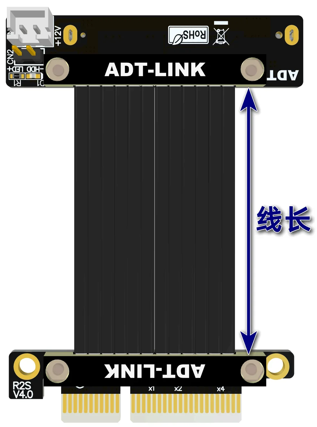 Imagem -05 - Riser U.2 Interface u2 para Pci-e 4.0 x4 Sff8639 Nvme Ssd de Estado Sólido Fêmea Cabo de Extensão Gen4.0 Extensor de Fita Pcie 4x 64gbps