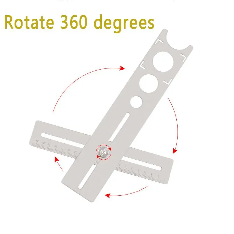 Rectangle Angle Ruler Movable Template Angle Measuring Model Tool Instrument Brick Tile Wood Corner Foldable Protractor