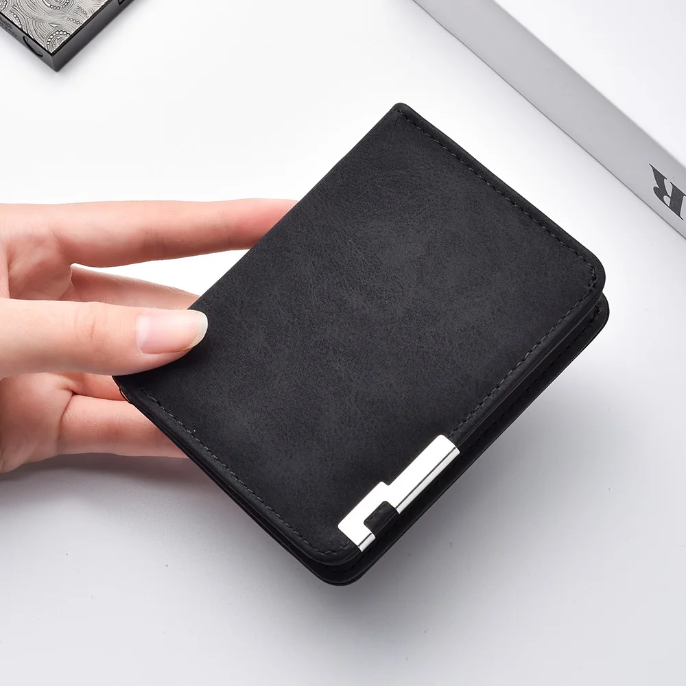 Neue PU-Leder Retro-Stil Herrenbrieftasche (in Grau, Schwarz und Blau) mit Mehreren Kartenfächern und Kreditkartenhalter – Detail 5