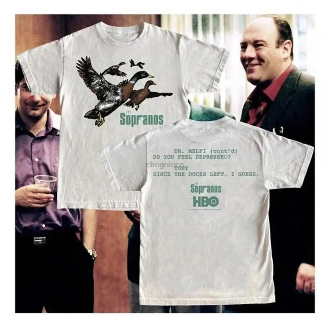 Ducks The Sopranos Movie Shirt Funny Sopranos 90S Y2K Vintage Retro Bootleg Tony Soprano TV Series Graphic Tee Gift For Fan