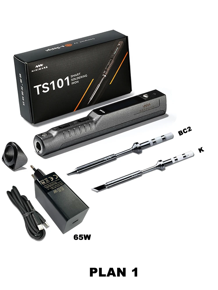 Miniware Ts101 Soldeerbout Elektrische 65W Temperatuur Geprogrammeerd Lcd Nieuwe Verbeterde Ts100 Met Soldeertip Set
