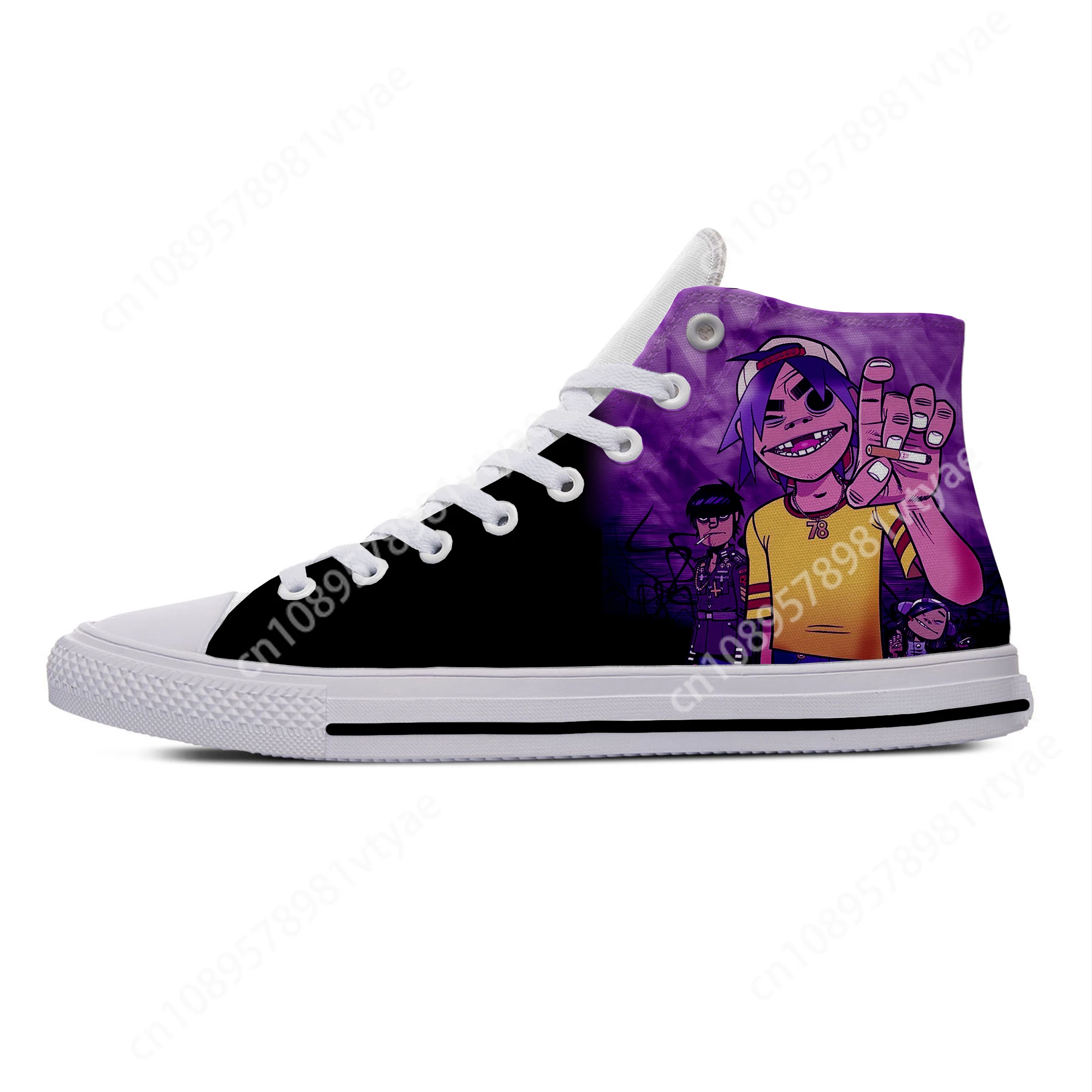 

Gorillaz Rock Band ChakaKhan Noodle Murdoc Russel Casual Cloth Shoes High Top Lightweight Breathable 3D Print Men Women Sneakers