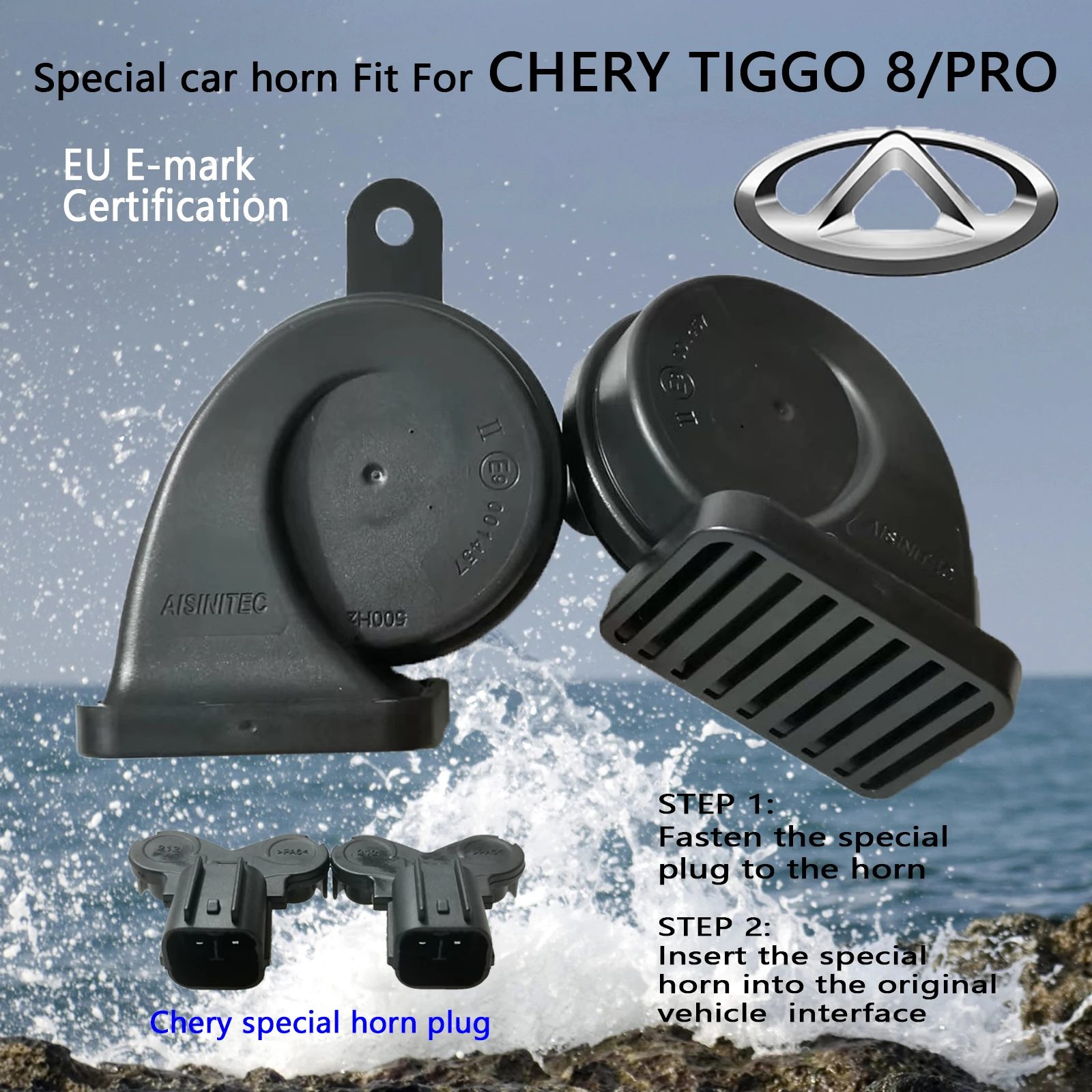 

Special Car Horn FIT For CHERY TIGGO 8/PRO 12V Super Loud Dual Tone High/Low 510/410Hz snail horn High Quality waterproof