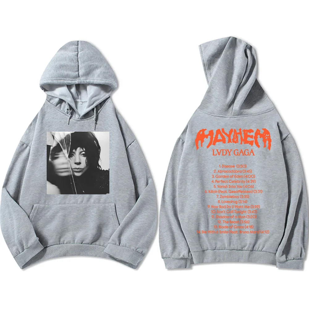 ألبوم جديد الفوضى ليدي غاغا هوديس Ropa Hombre سوداديراس مقنعين الرجال النساء ملابس طويلة الأكمام الجرافيك الطباعة هوديي Moletom