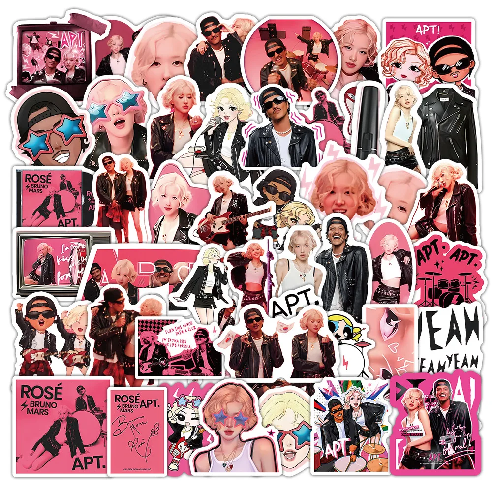 10/30/50PCS APT. Stickers ROSÉ Bruno Mars Sticker Song Graffiti DIY Scrapbook Luggage Laptop Guitar Car Bike Decals Fans Gift