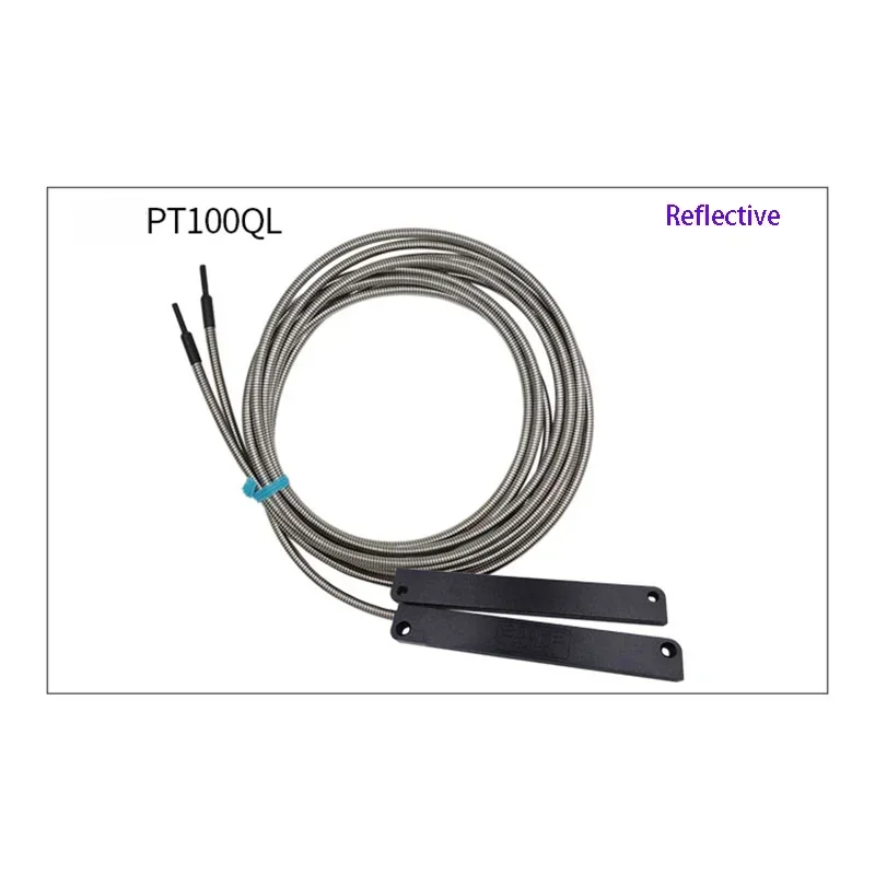 Area fiber optic sensor reflection, through-beam PR PT100QL detection surface 100mm rectangular fiber optic sensor