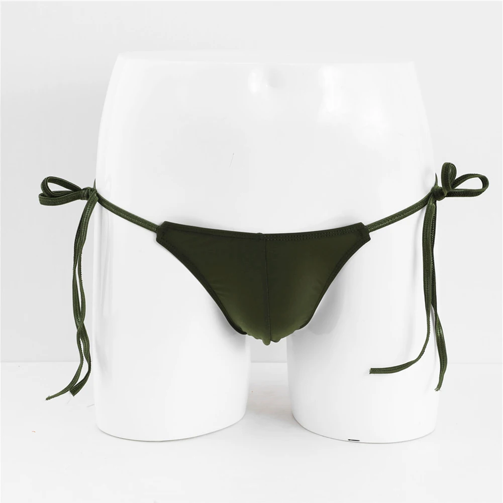 

Sexy Men Sissy Briefs Pouch Thong Bikini G-String Tangas Posing Underwear Low Rise Solid Panties Gay Man Hip Lift Thong