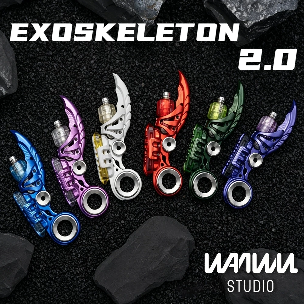 

WANWU-EDC EXOSKELETON 2.0 Aluminum PMMA Fidget Slider Stress Relief Toy Push Slider Colorful Fidget Toys For Adults