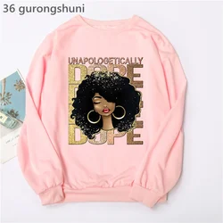 Aquarell Goldene Unapologetically Grafik Drucken Hoodies Frauen/Mädchen Mode Afrikanische Schwarz Mädchen Magie Sweatshirt Femme Jumper