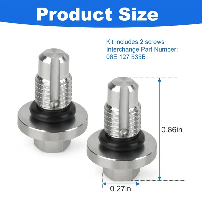 Stainless Steel Supercharger Bleeder Screw Kit for Adi A6 A7 A8 Q5 S4 S5 SQ5 Touareg Hybrid 3.0T V6– Replaces 06E127535B