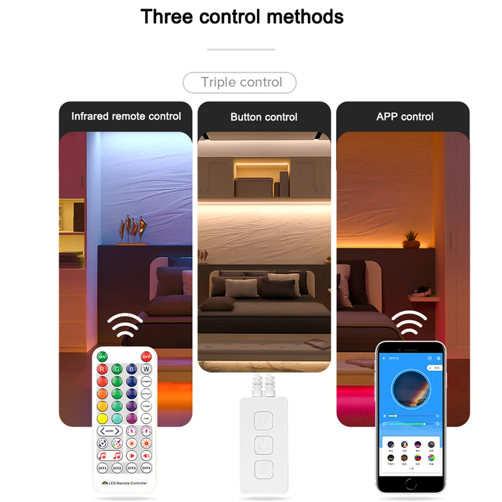 WS2812 WS2811 LED RGBIC Pixels Controller Bluetooth/WIFI/Music Smart RF Remote Control SP105E SP107E SP108E SP611E SP801 DC5-24V