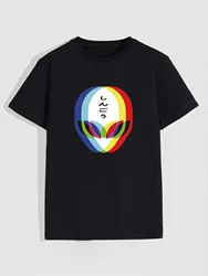 Men's Casual T-shirt With Alien Print, Short Sleeve Crew Neck Tee For Summer