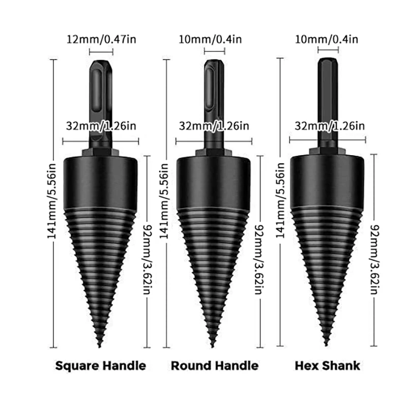 32 มม.เจาะไม้ Bit Splitter เจาะค้อนเจาะฟืน Splitter เจาะสแควร์/รอบ/Hex Shank เจาะบิตแยกเจาะเครื่องมือ