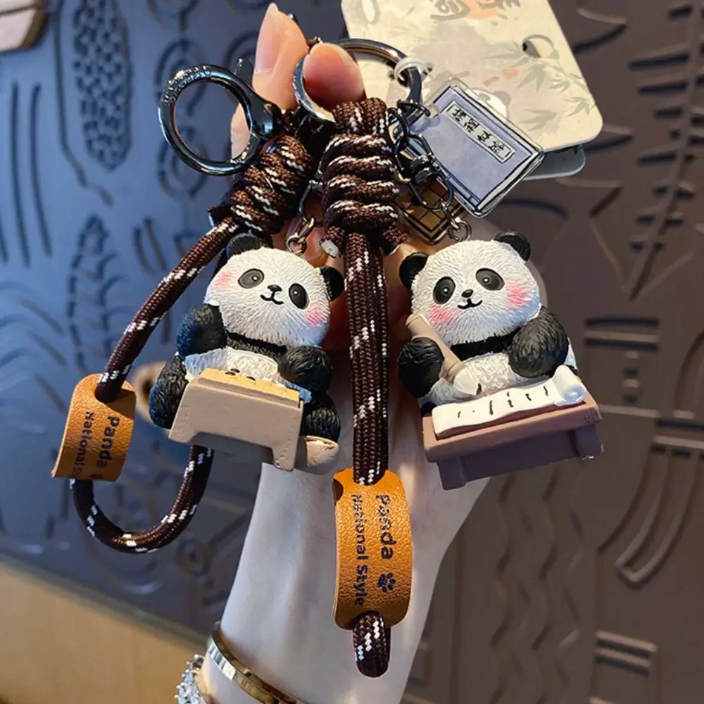 

Funny Cartoon Panda Keychain Kawaii Chinese Style Panda Dolls Pendant Ornaments Bag Hanging Car Key Ring Gifts