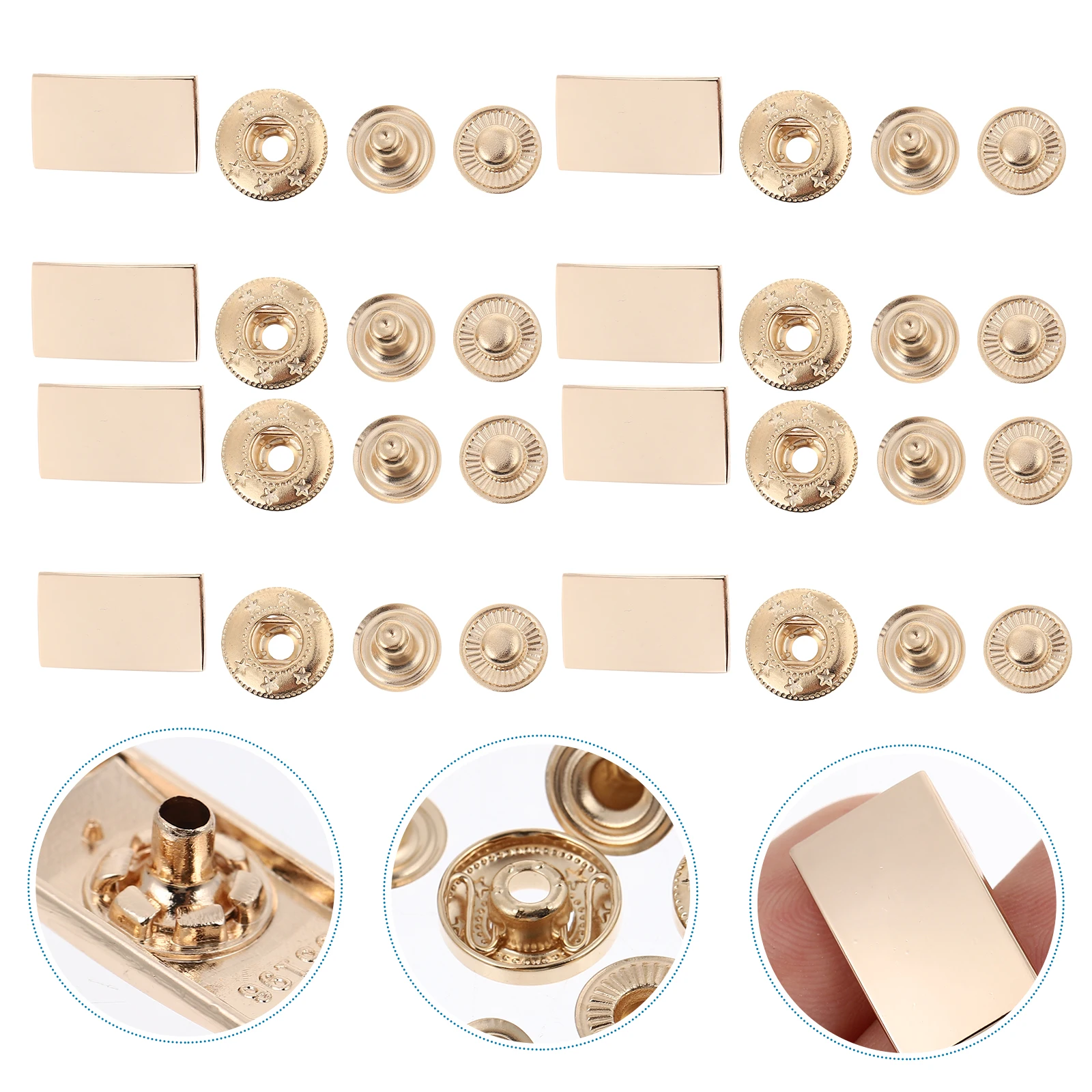 

10Sets Zinc Alloy Snap Fasteners Durable Lightweight Buttons for Clothing Coats Jeans DIY Projects Snap Fastener